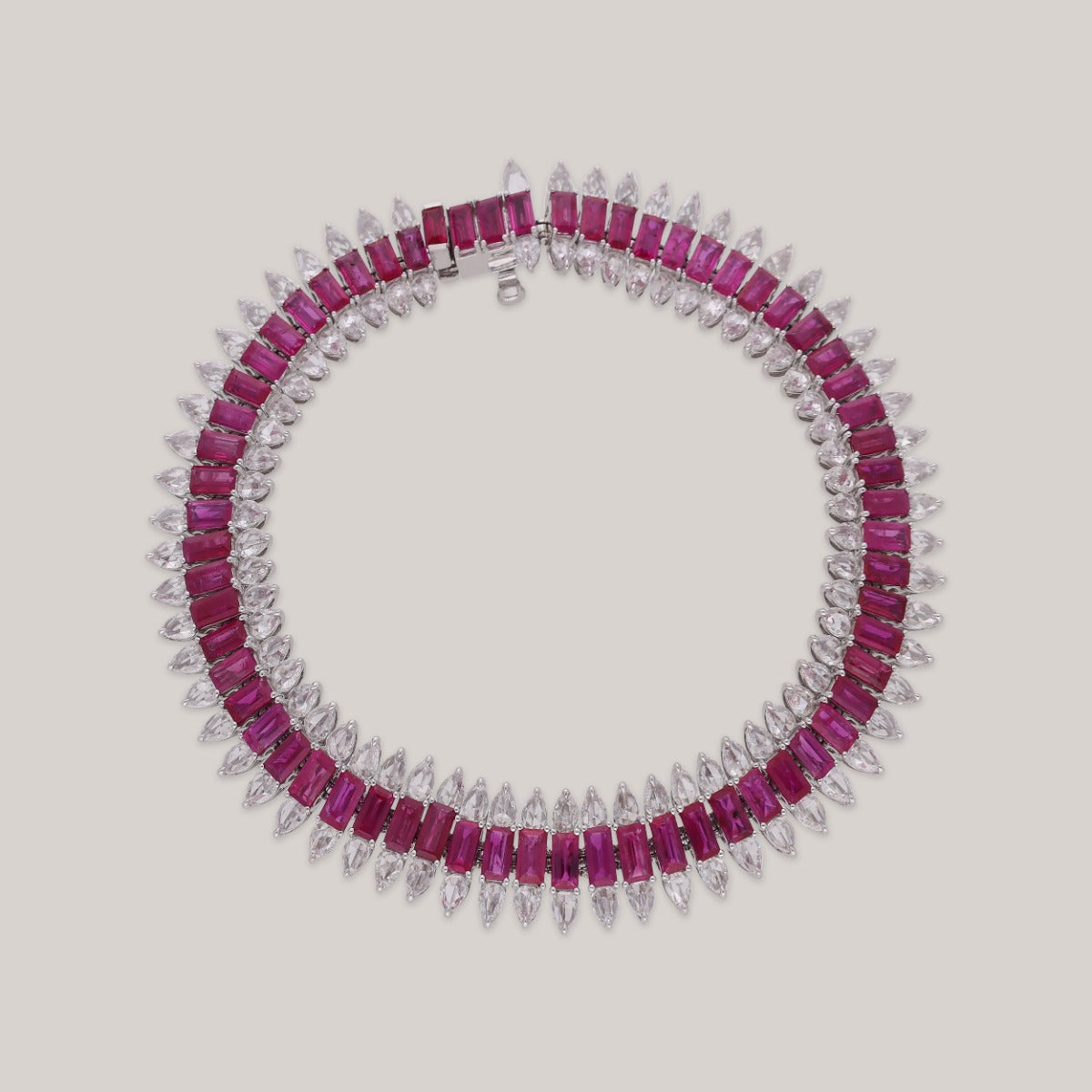 Crimson Cascade Diamond Bracelet