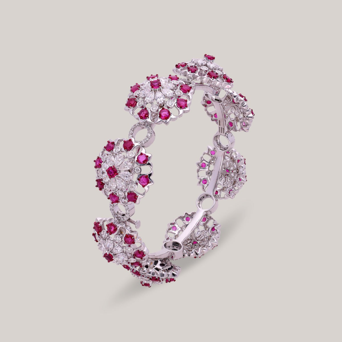 Petals of Fire Diamond Bangle