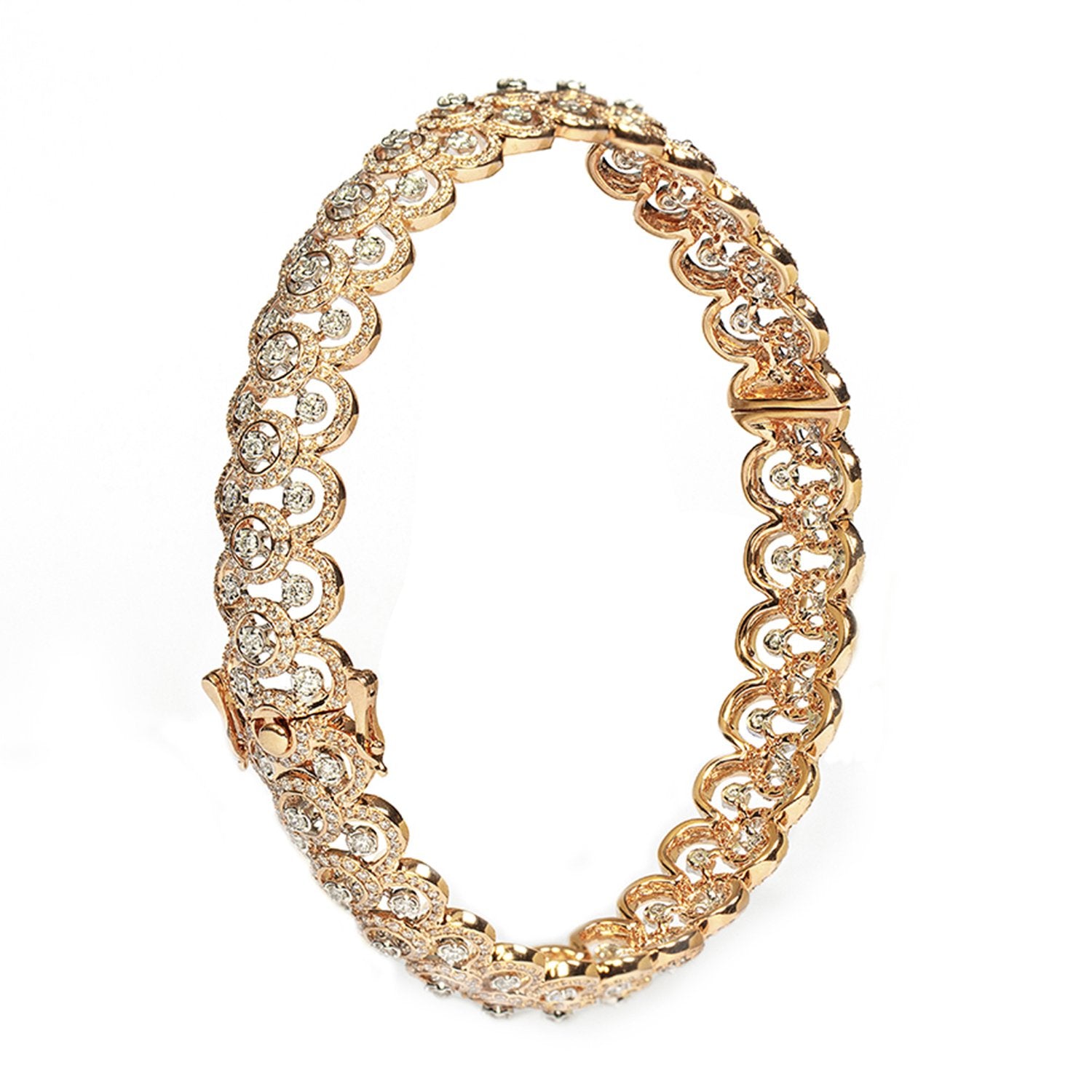 Semi Domes Diamond Bangle