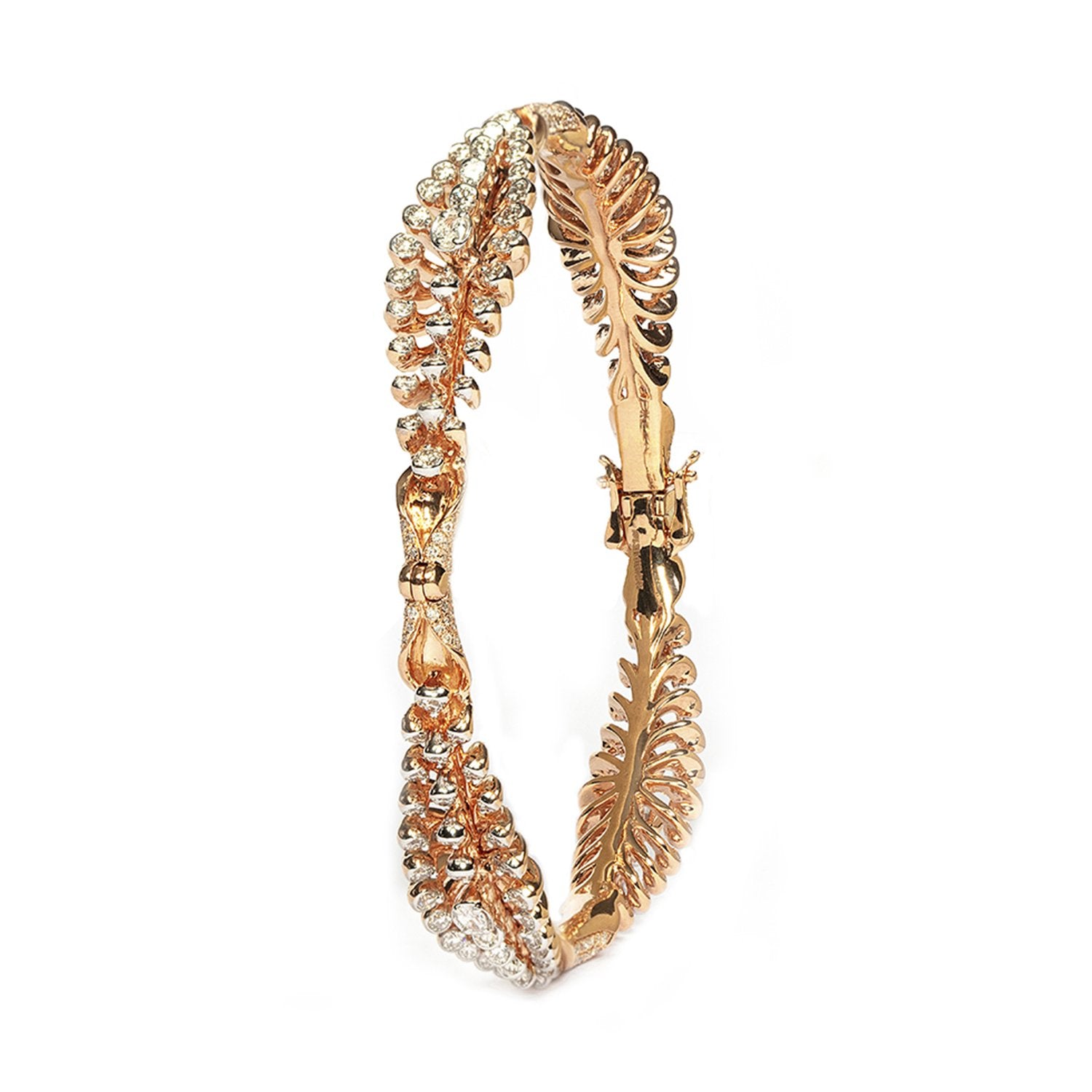 Arched Flowers Diamond Bangle
