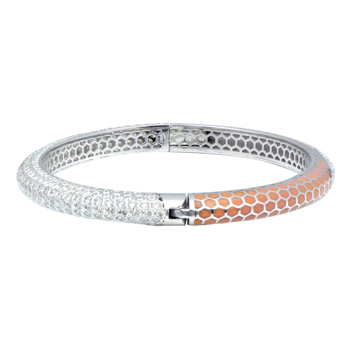Peach Honeycomb Diamond Bangle