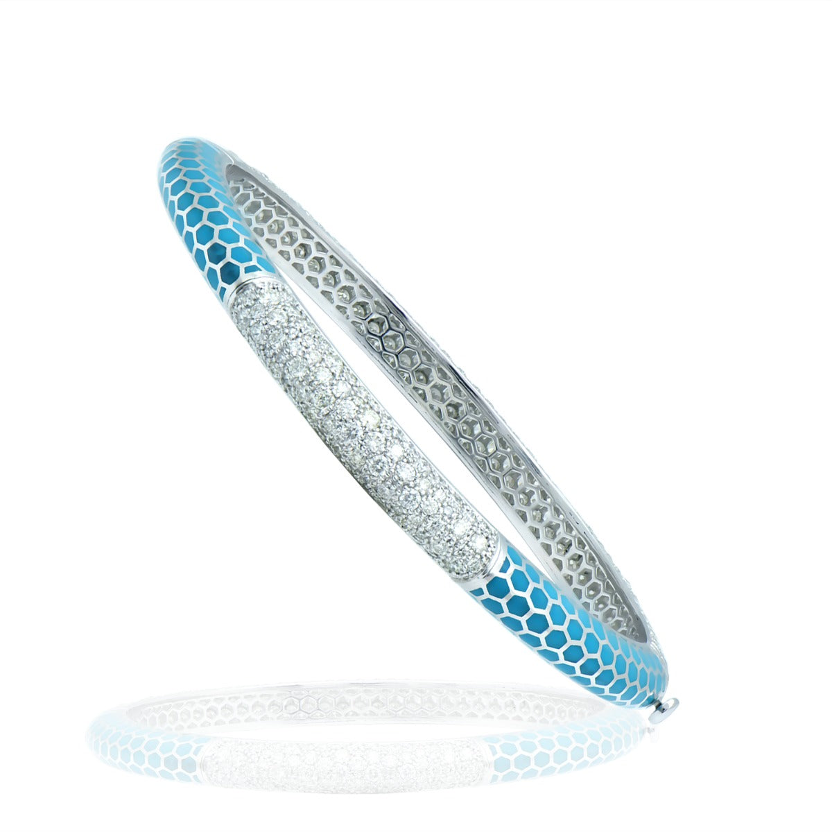 Light Blue Honeycomb Diamond Bangle