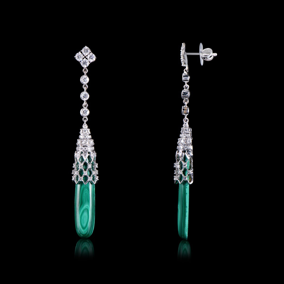 Oceanic Drop Diamond Earrings