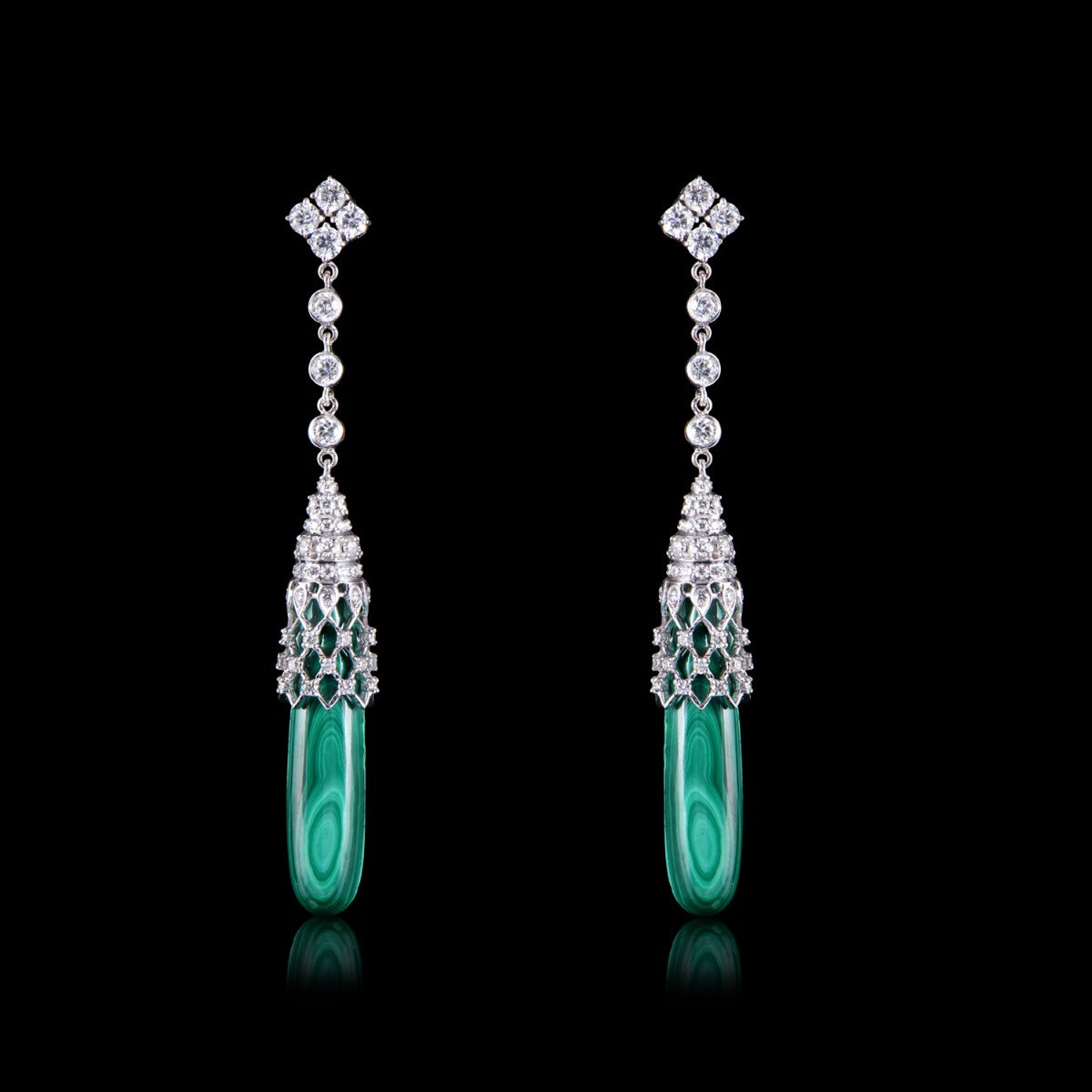 Oceanic Drop Diamond Earrings