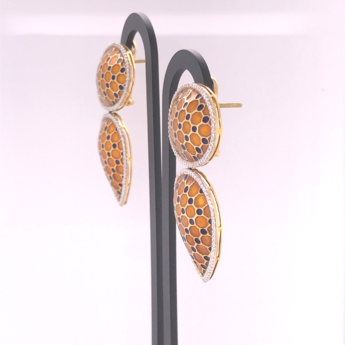 Yellow Tree Diamond Earrings