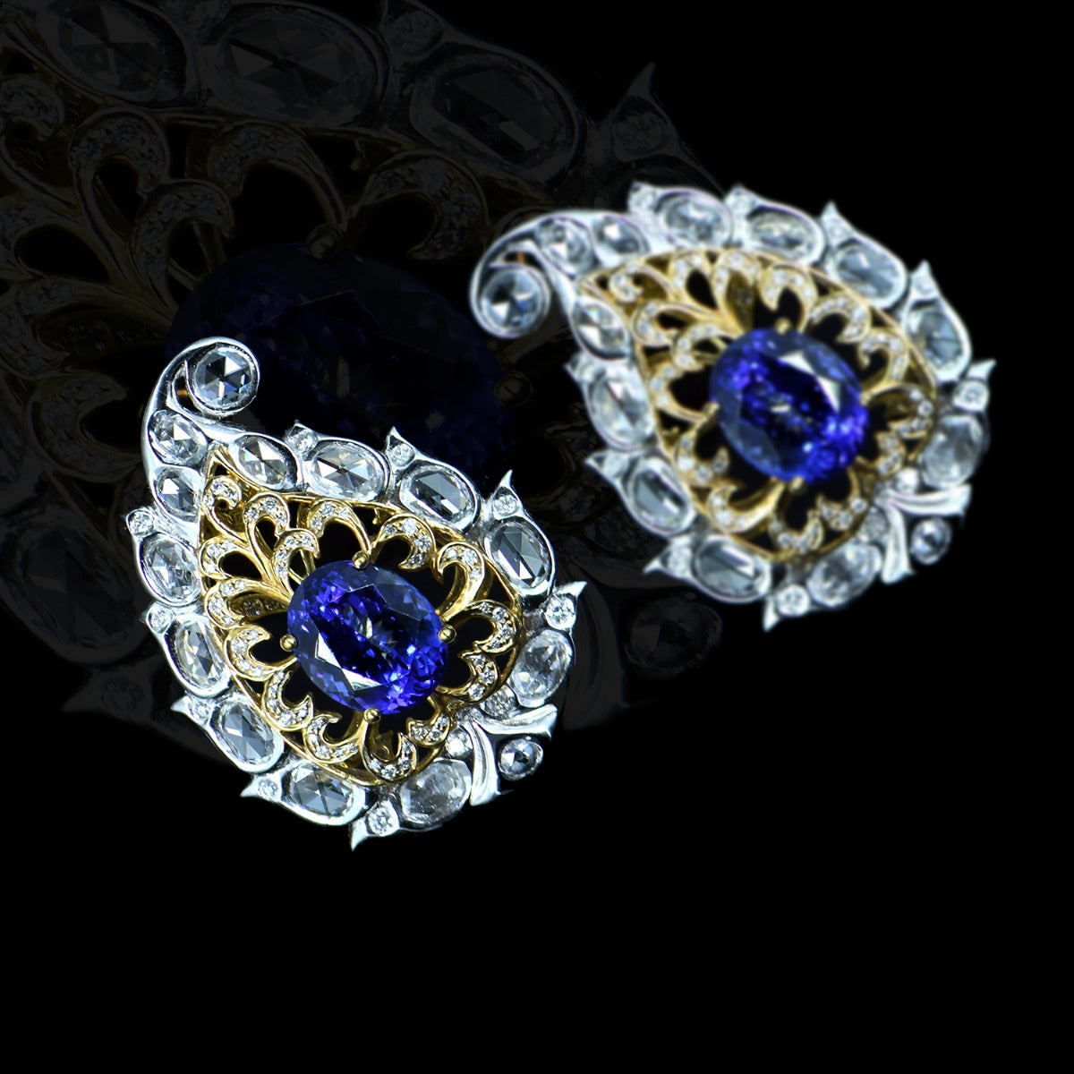 Princess Peacock Diamond Earrings