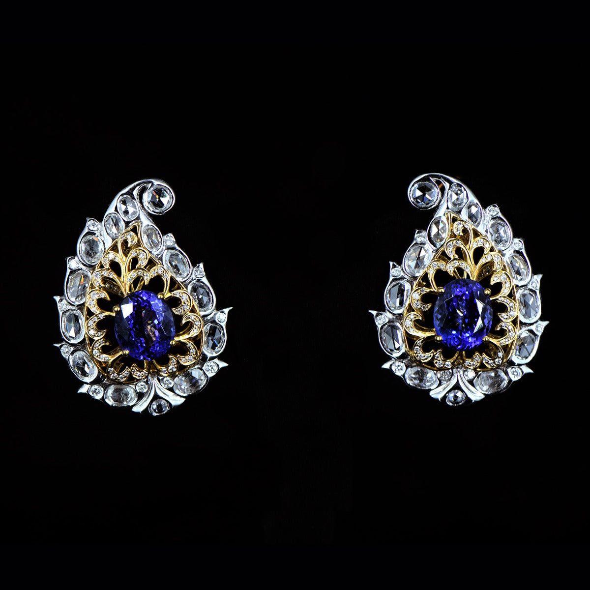 Princess Peacock Diamond Earrings