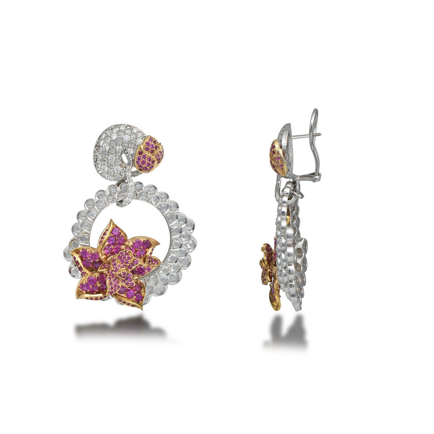 Floral Motif Diamond Earrings
