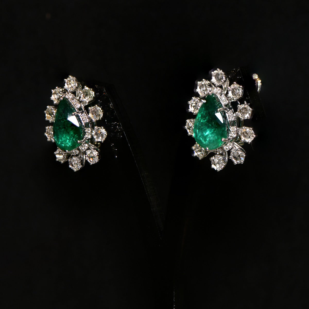 Sparkling Green Diamond Earrings