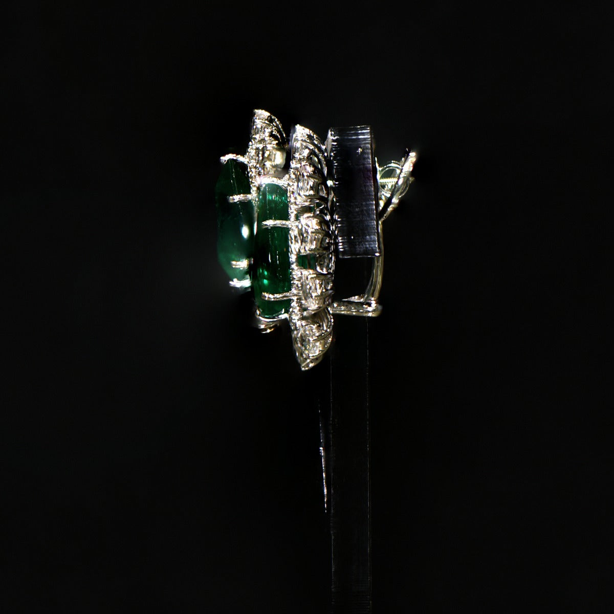 Sparkling Green Diamond Earrings