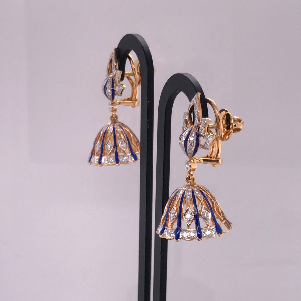 Blue Umbrella Diamond Jhumka