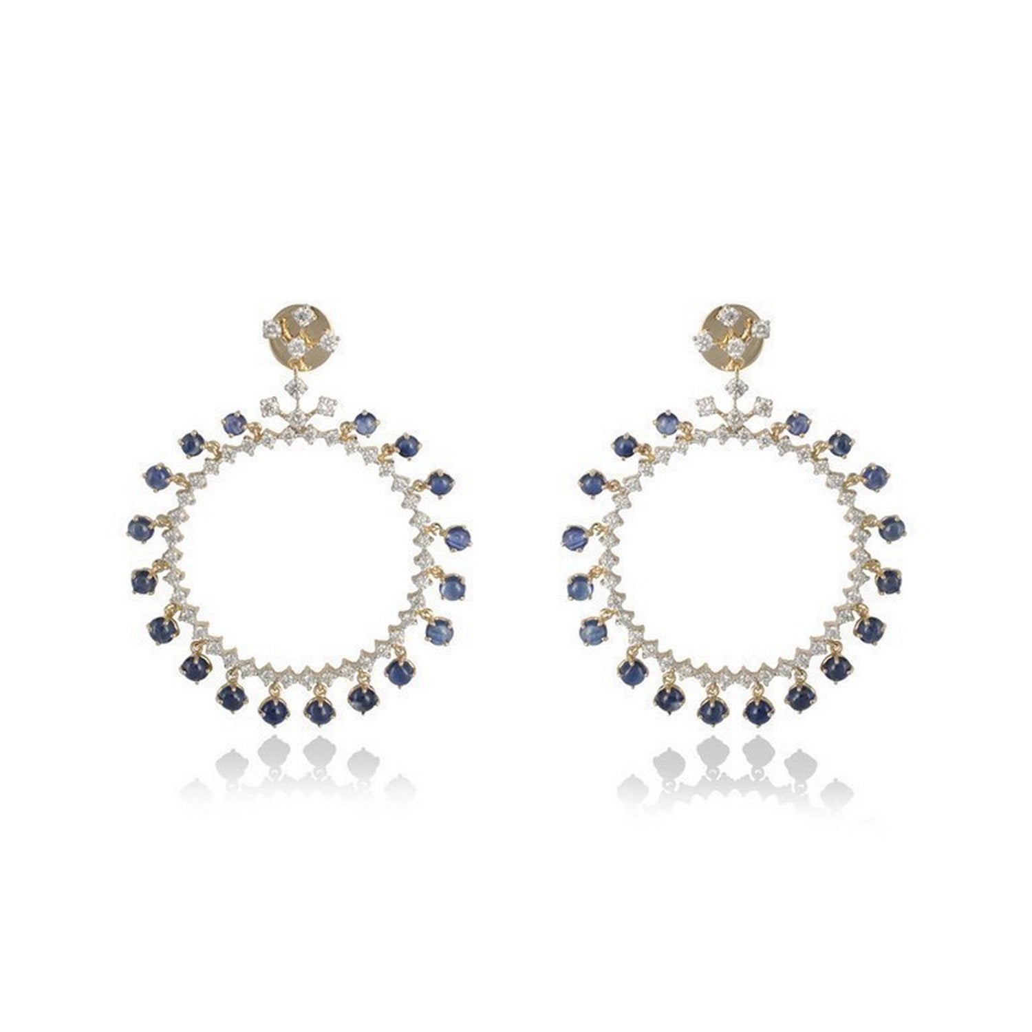 Wide Circular Diamond Earrings