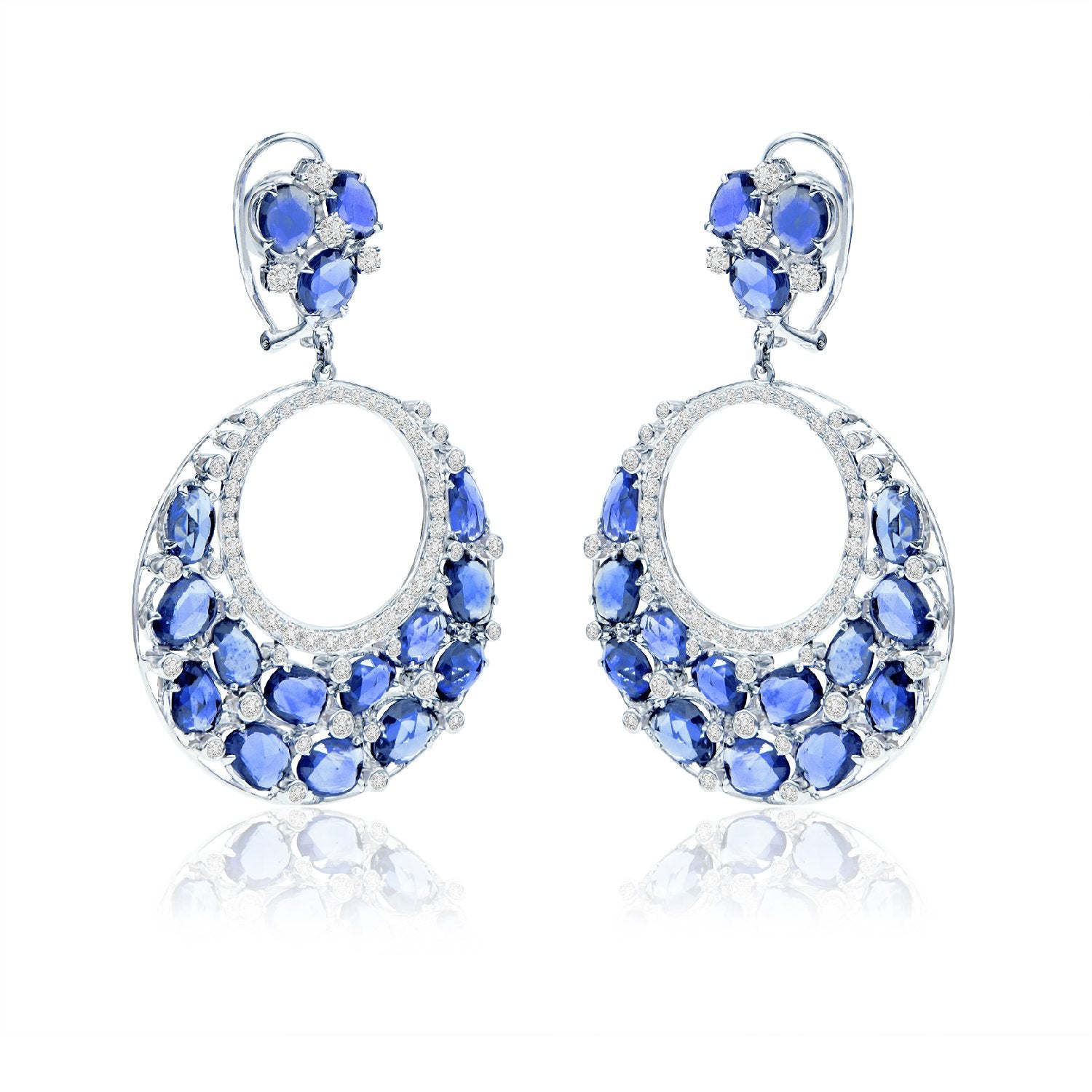 Kyanite Teardrop Diamond Earrings