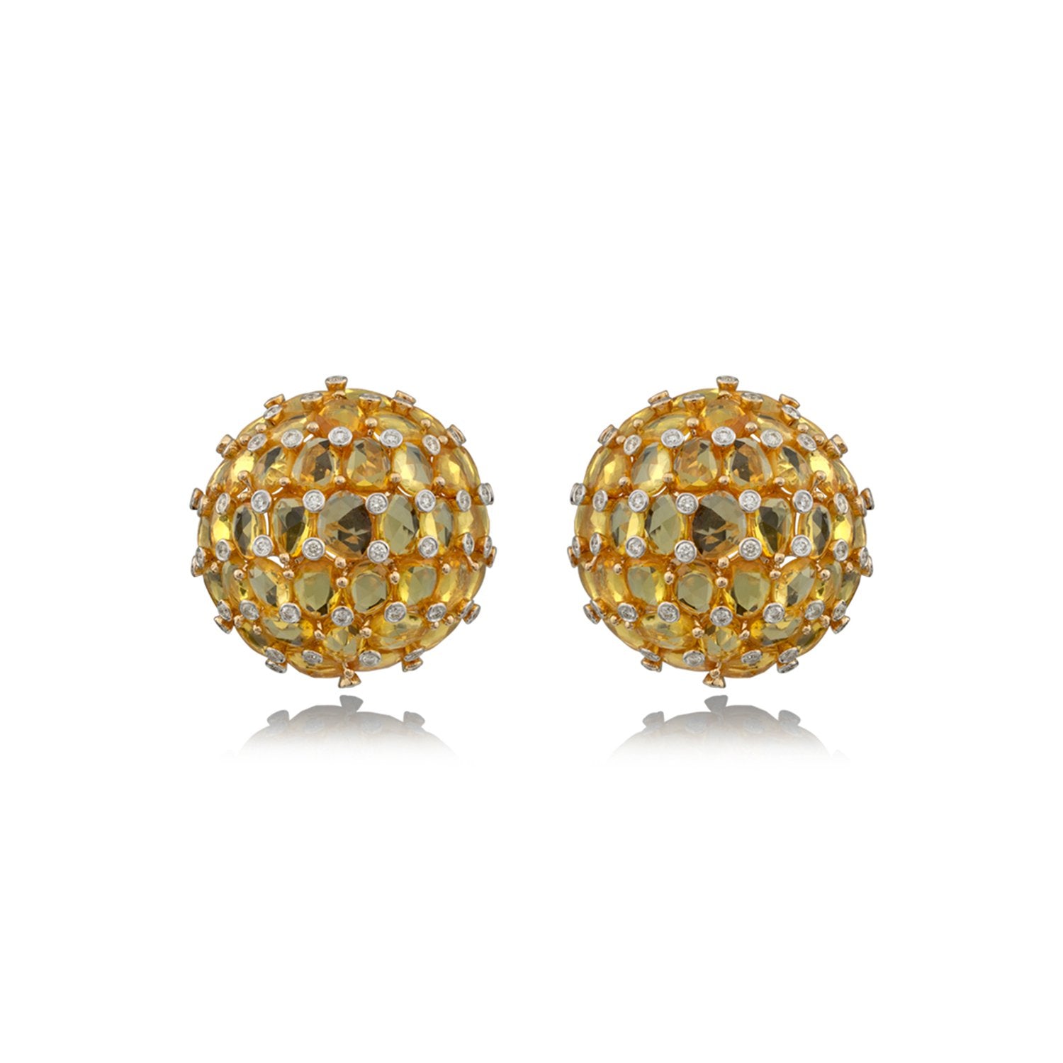 Yellow Sapphire Diamond Earrings