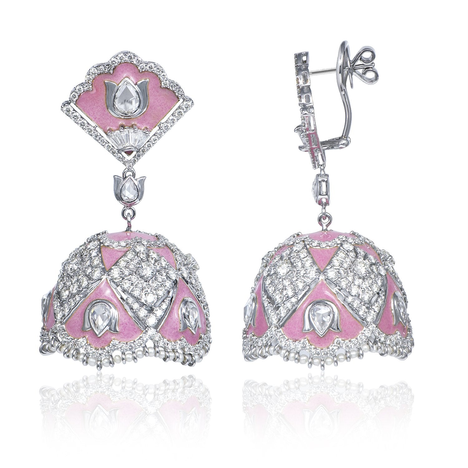 Intricate Tulip Diamond Jhumka