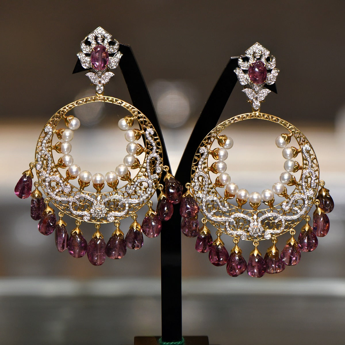 Open Moon Diamond Earrings