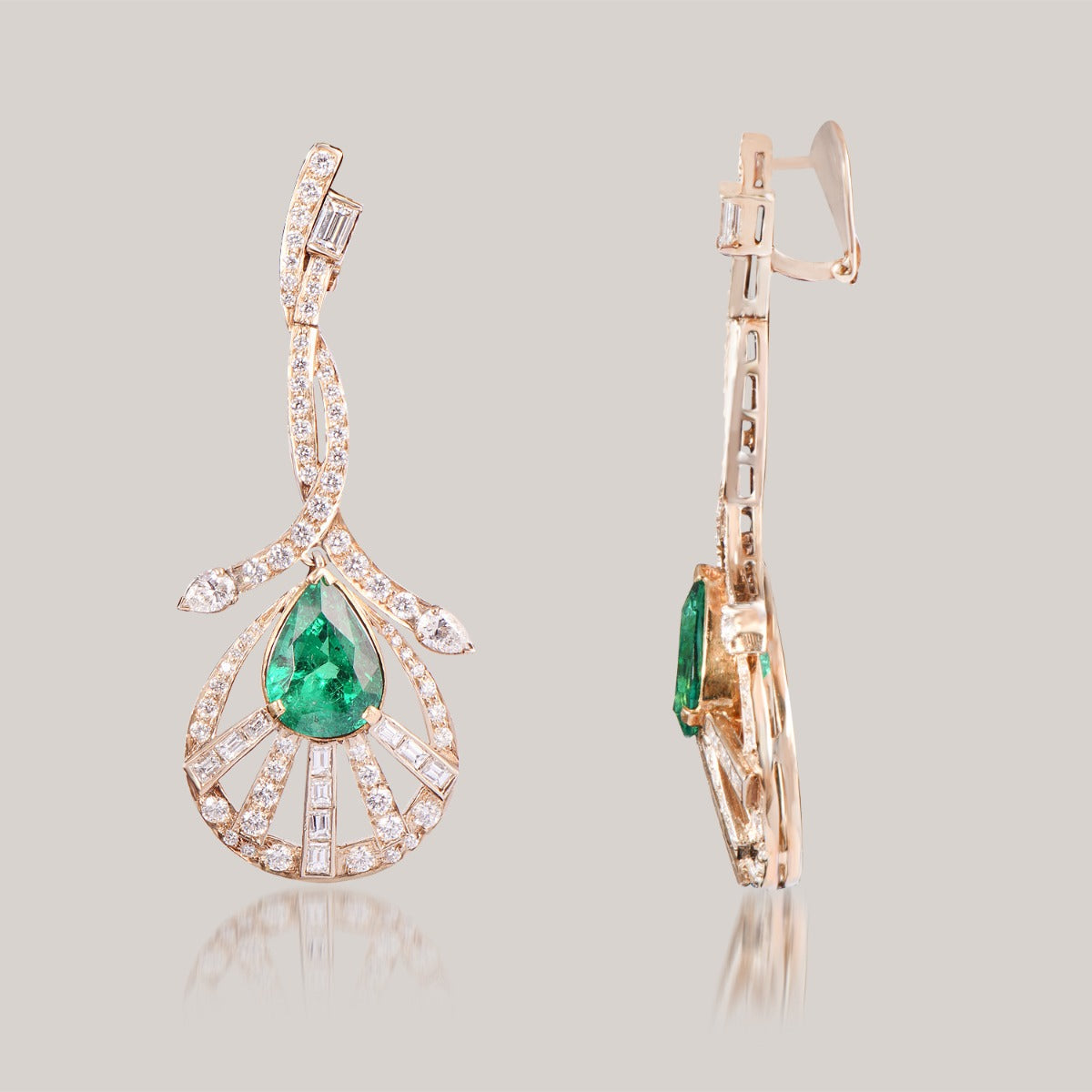 Creeper Green Diamond Danglers