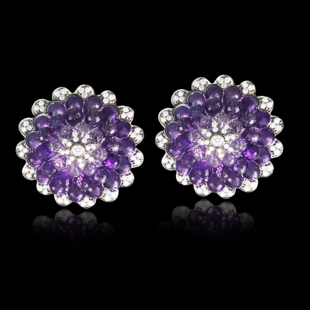 Sphere Stud Diamond Earrings