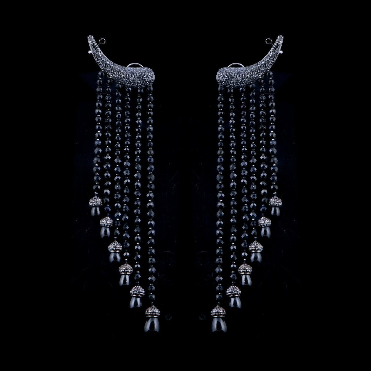 Black Dazzling Diamond Earrings
