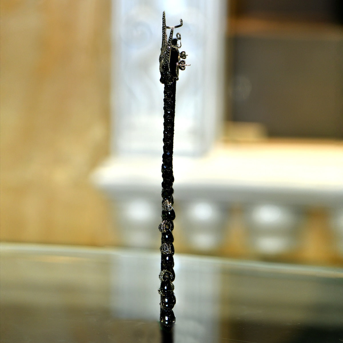 Black Dazzling Diamond Earrings