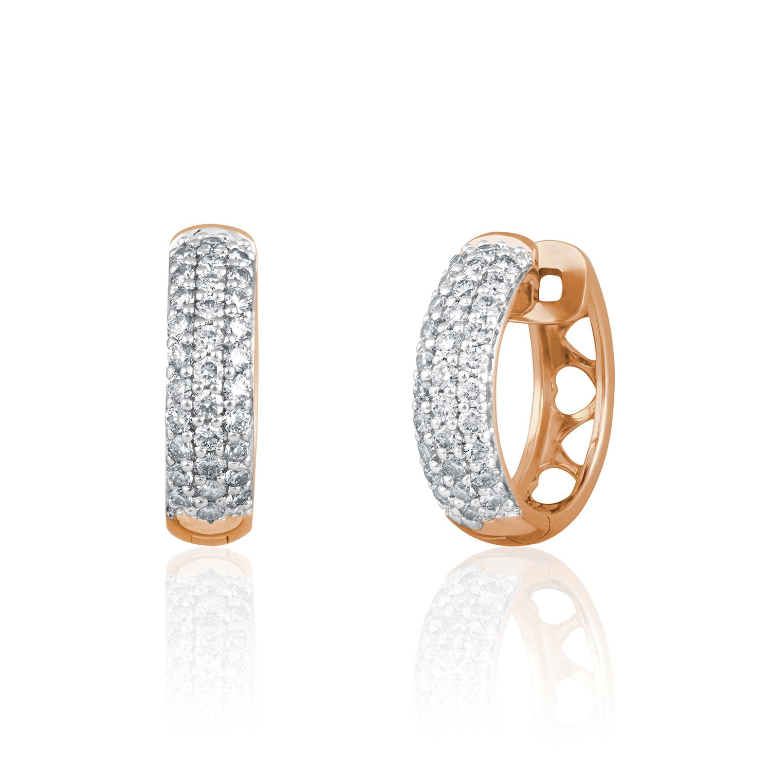Sterling Diamond Hoop Earrings