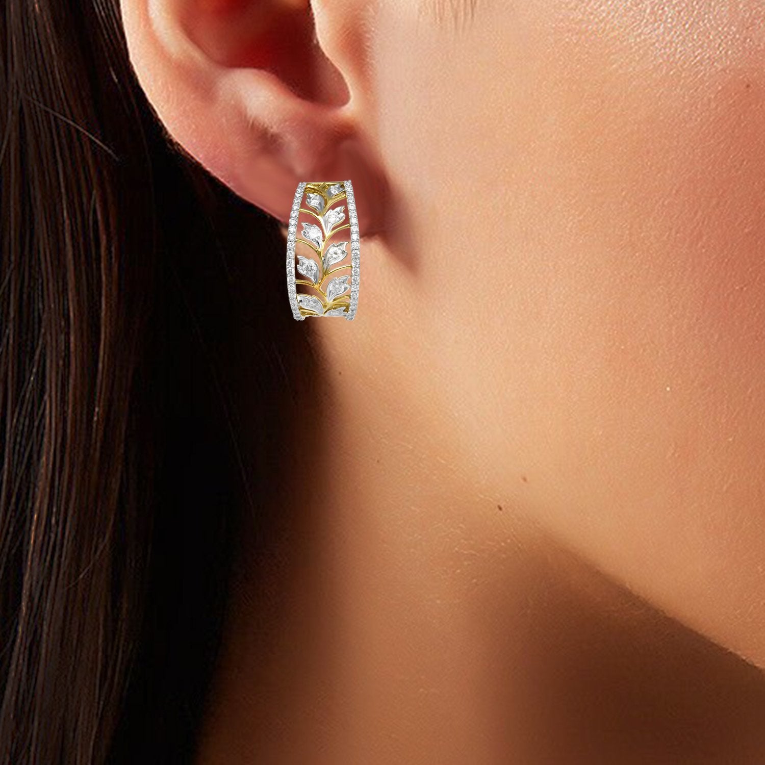 Shimmering Petals Diamond Earrings