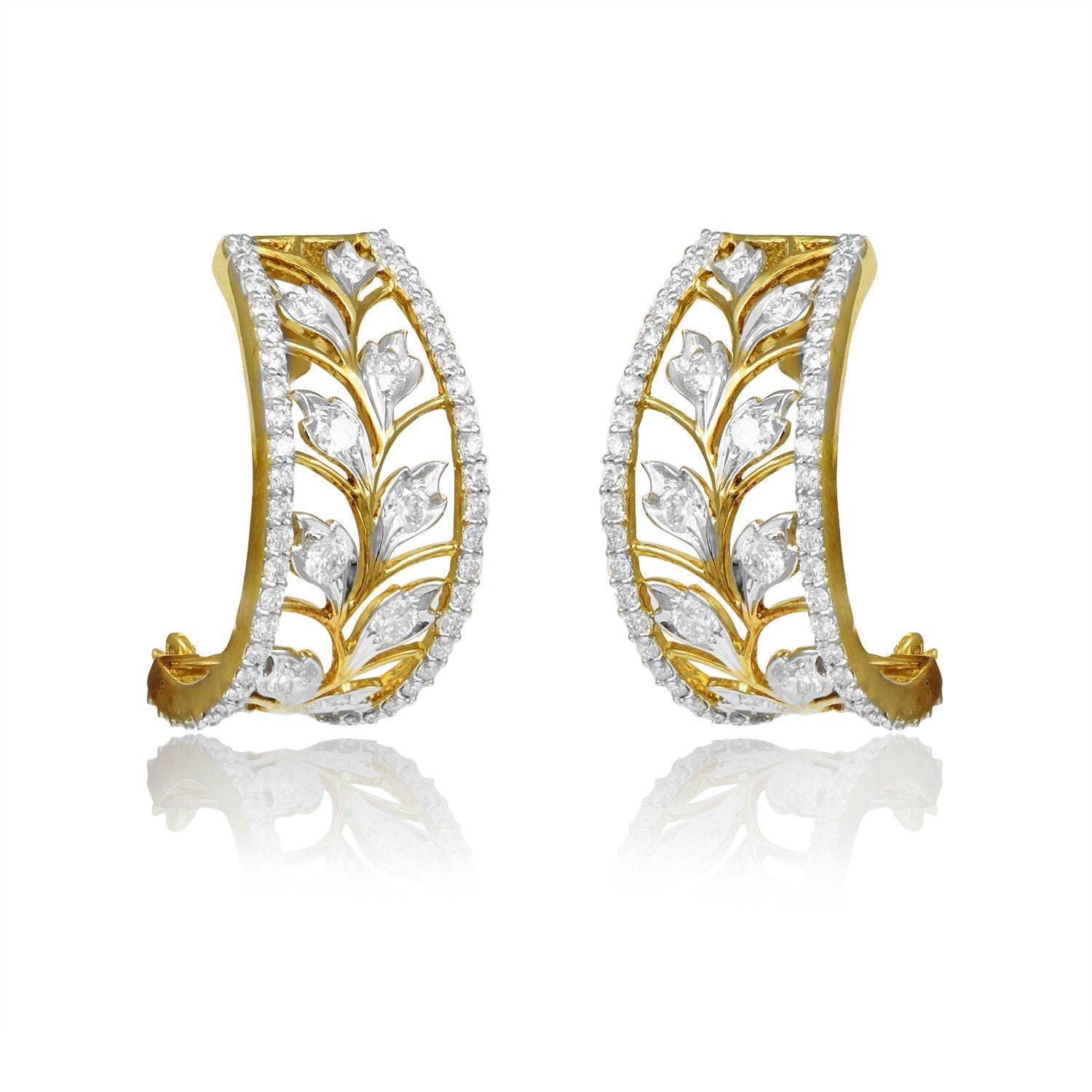 Shimmering Petals Diamond Earrings