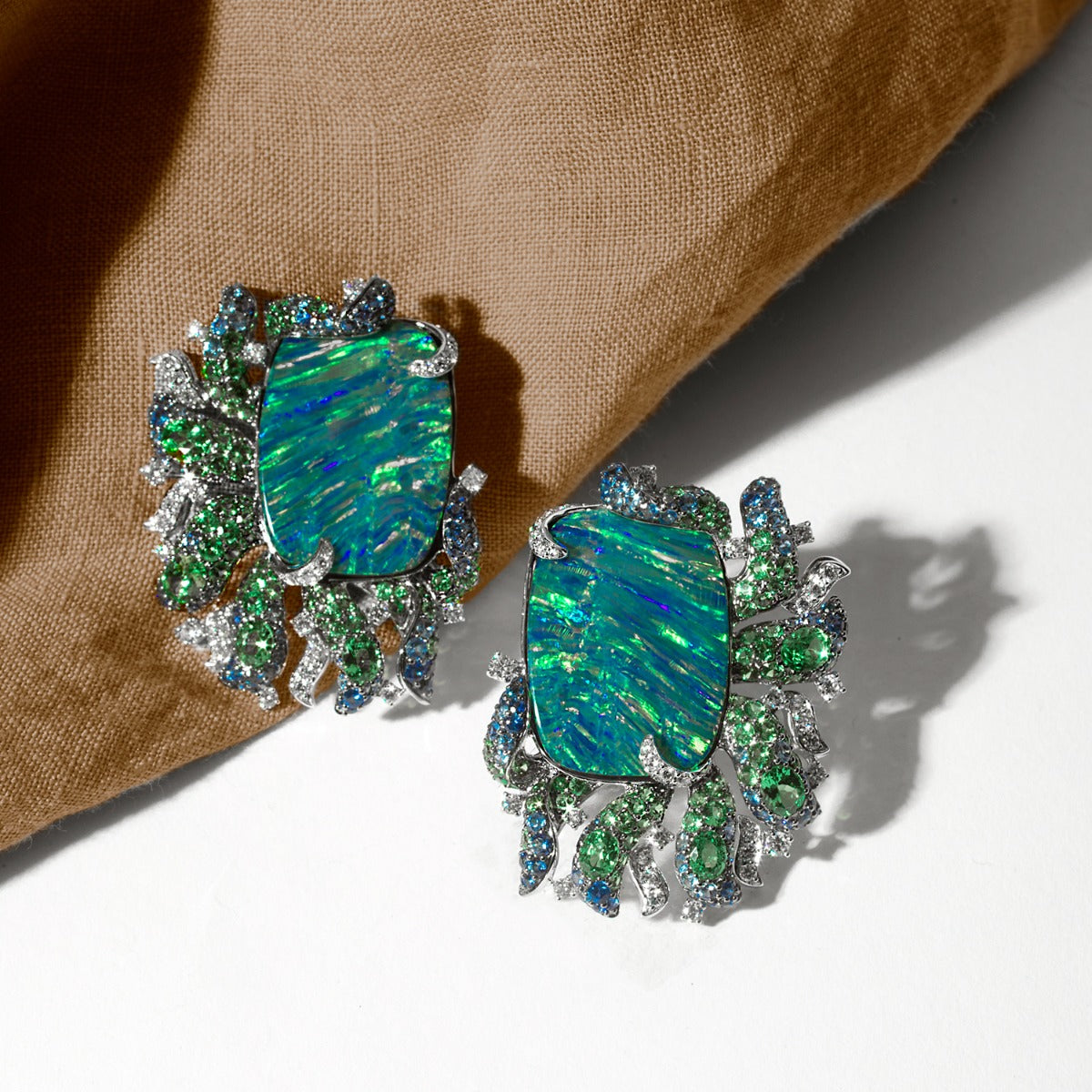 Sea Water Mural Diamond Earrings