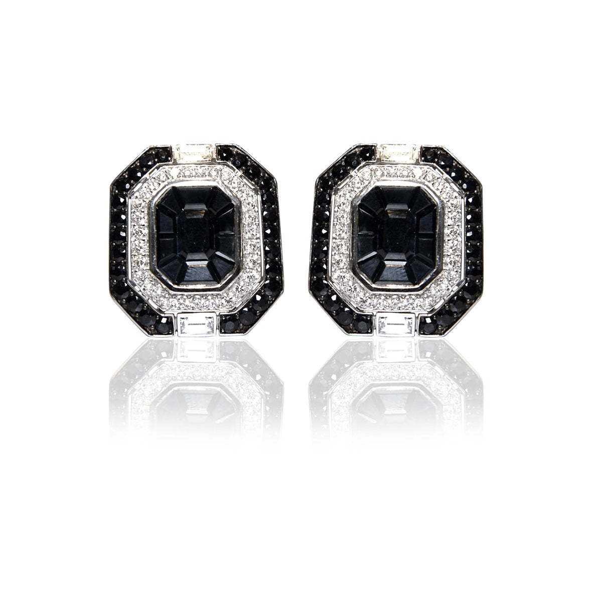 Black Sapphire Diamond Earrings