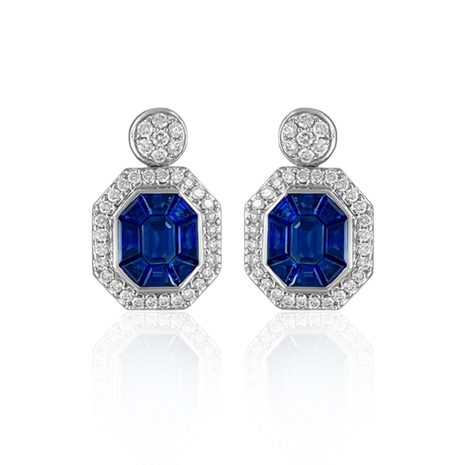 Blue Sapphire Diamond Earrings