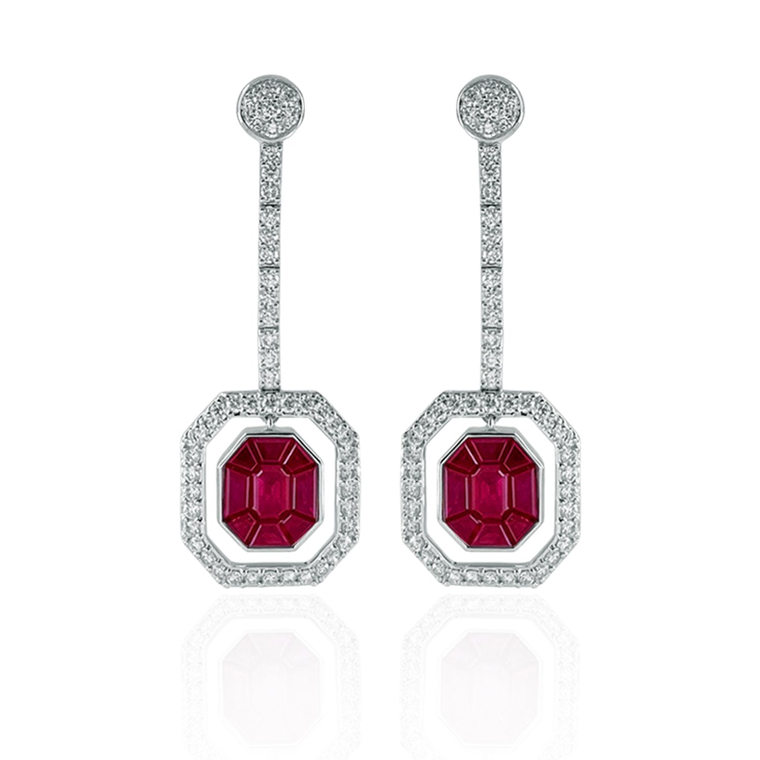 Ruby Diamond Earrings