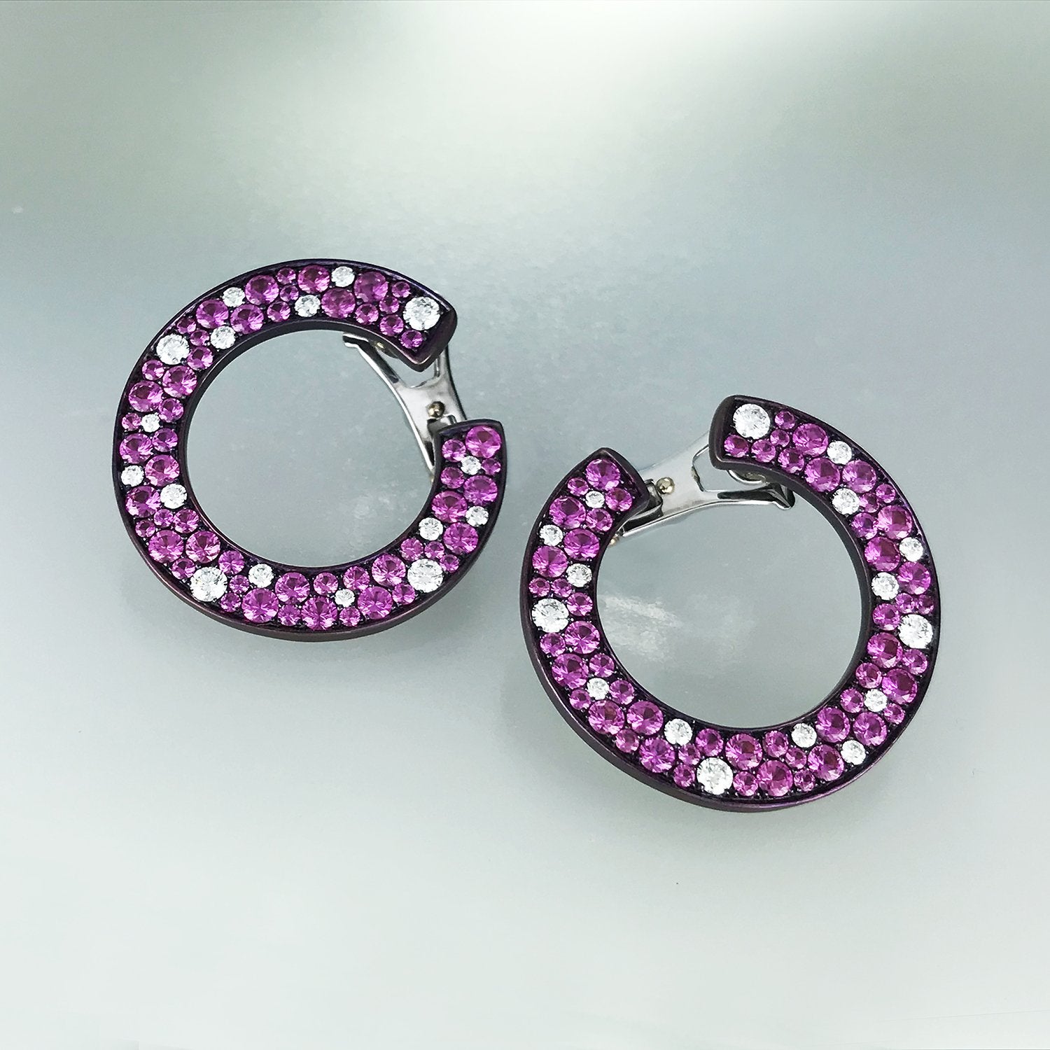 Cuffed Titanium Diamond Earrings