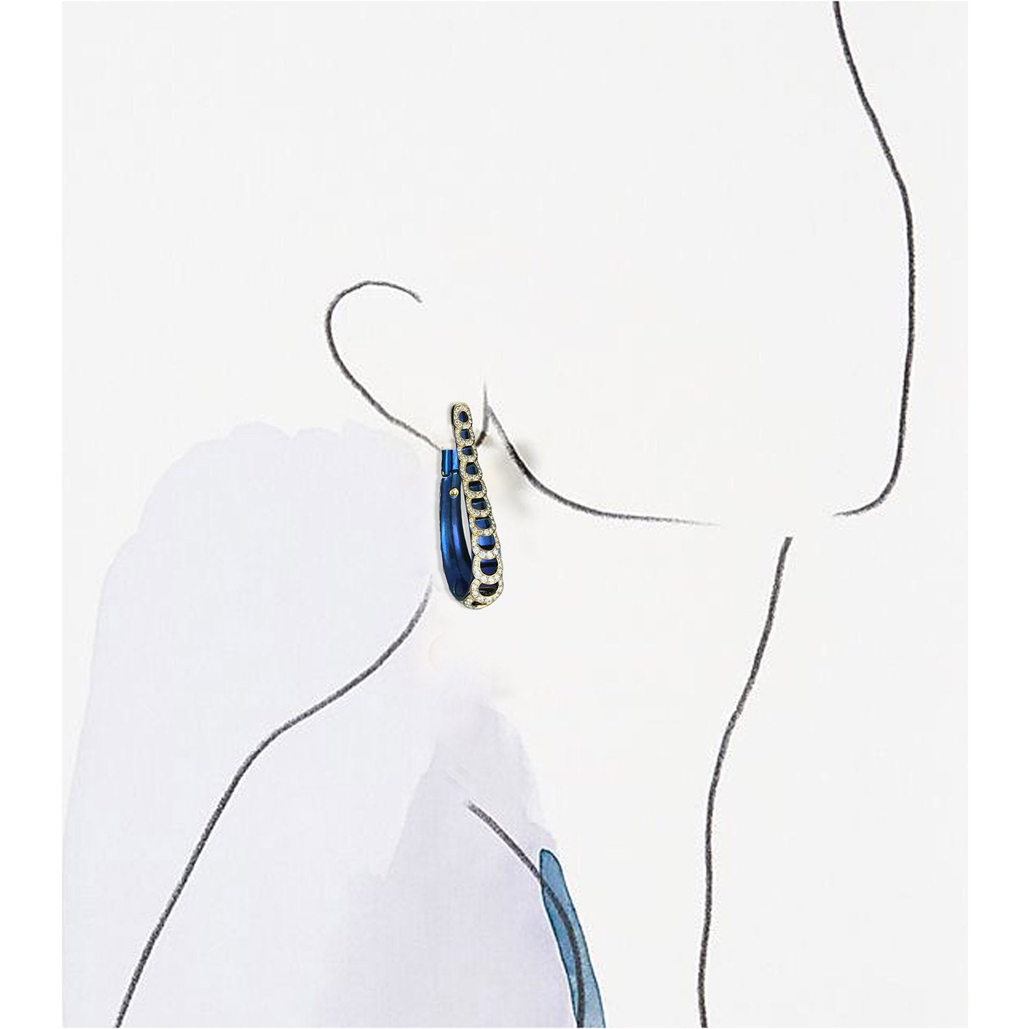 Looped Rings Titanium Diamond Earrings