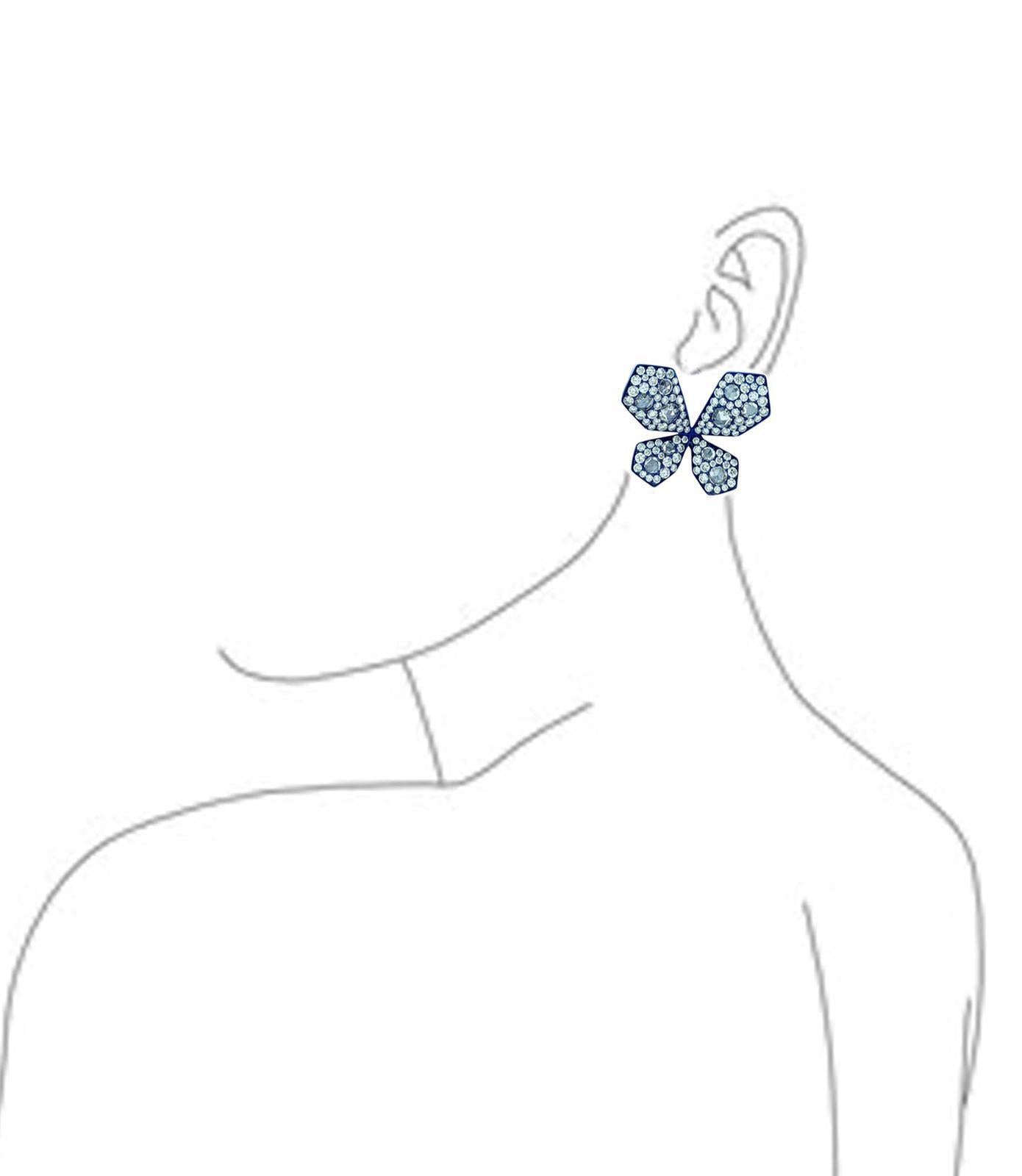 Geometric Bug Titanium Diamond Earrings
