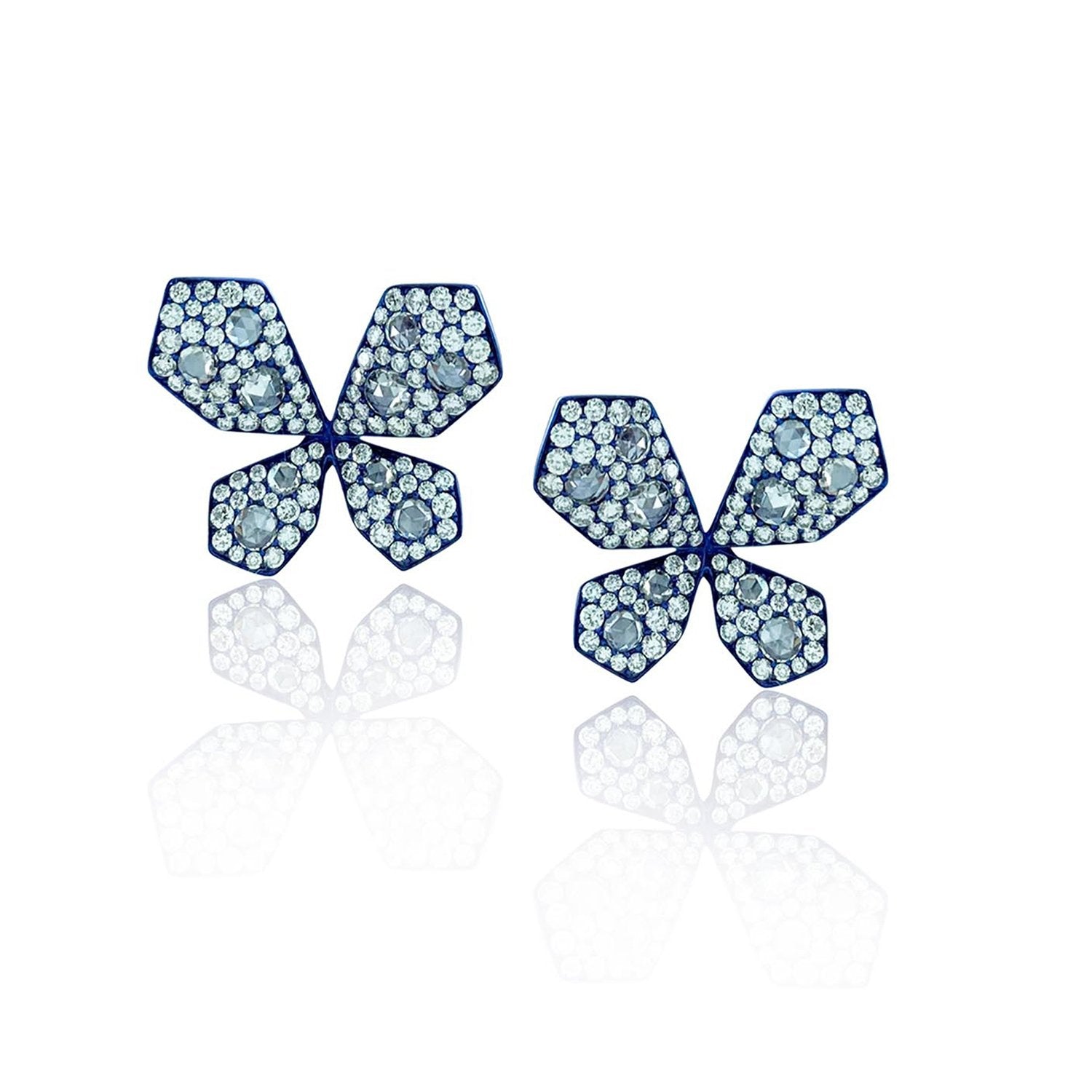 Geometric Bug Titanium Diamond Earrings