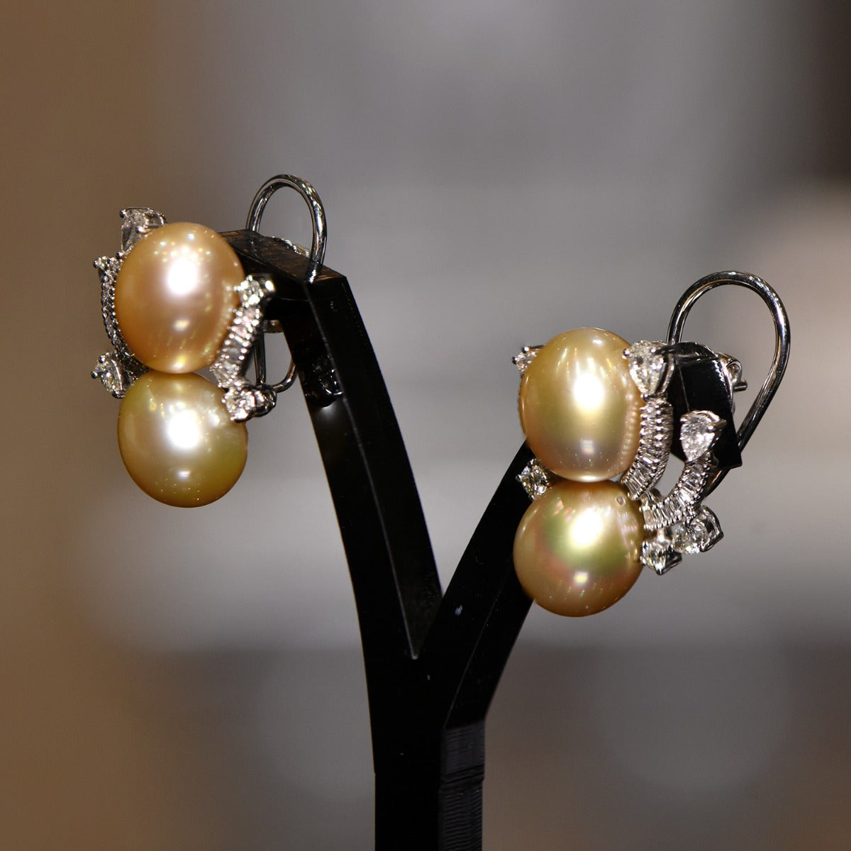 Egg Yolk Diamond Earrings