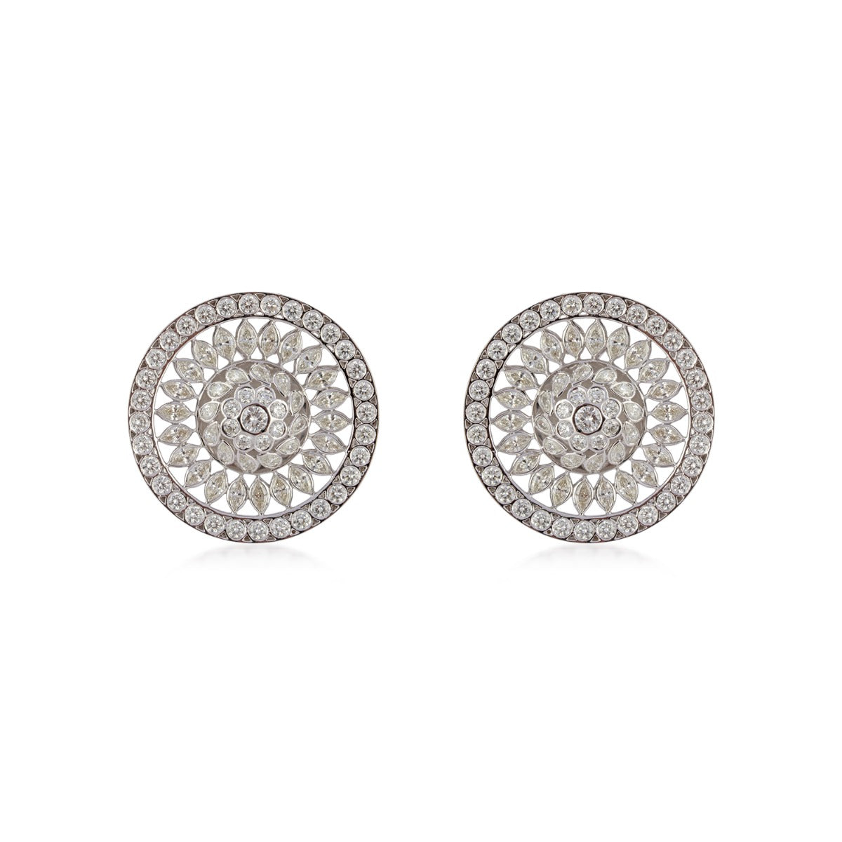 Antique Sun Diamond Earrings