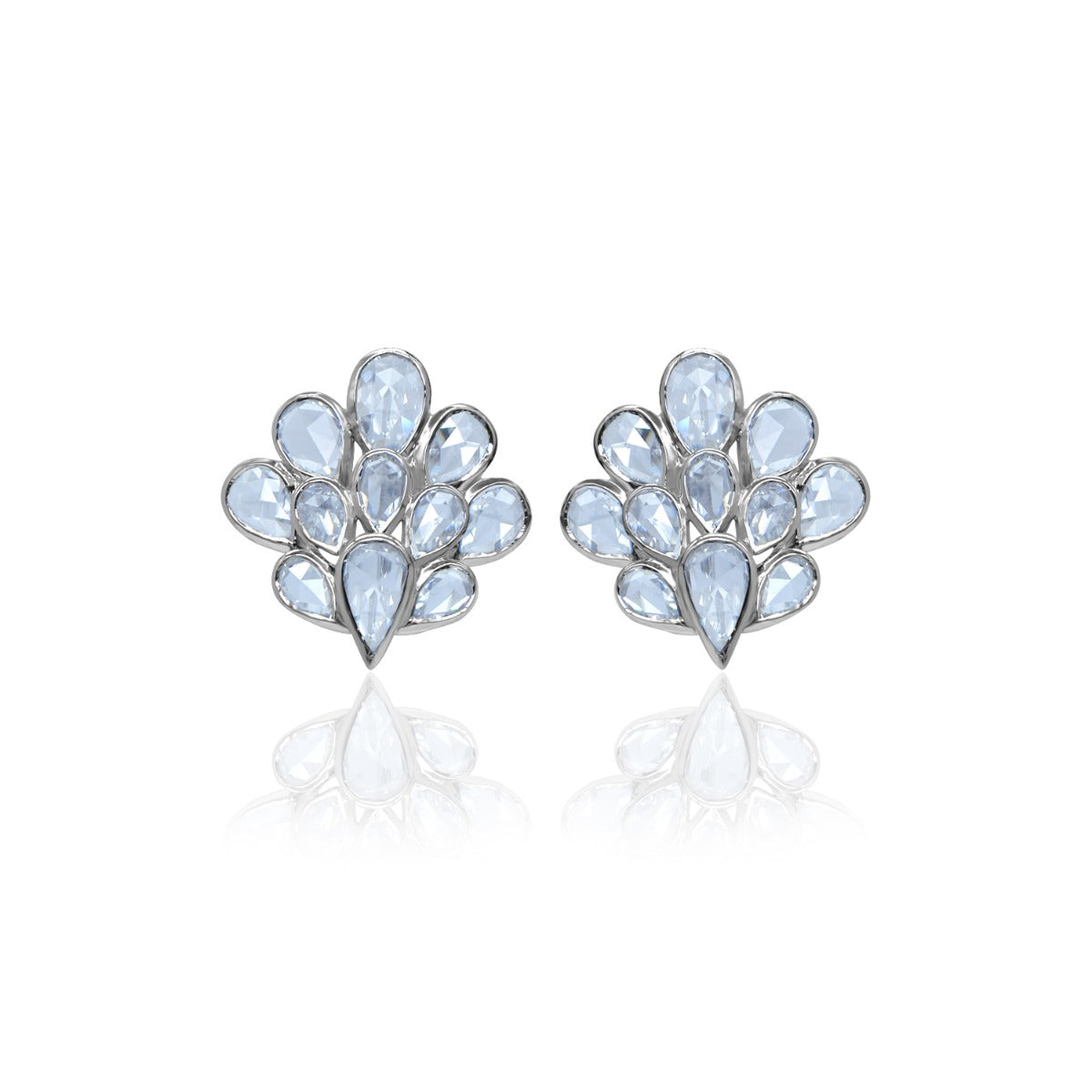 Peacock Feather Diamond Earrings