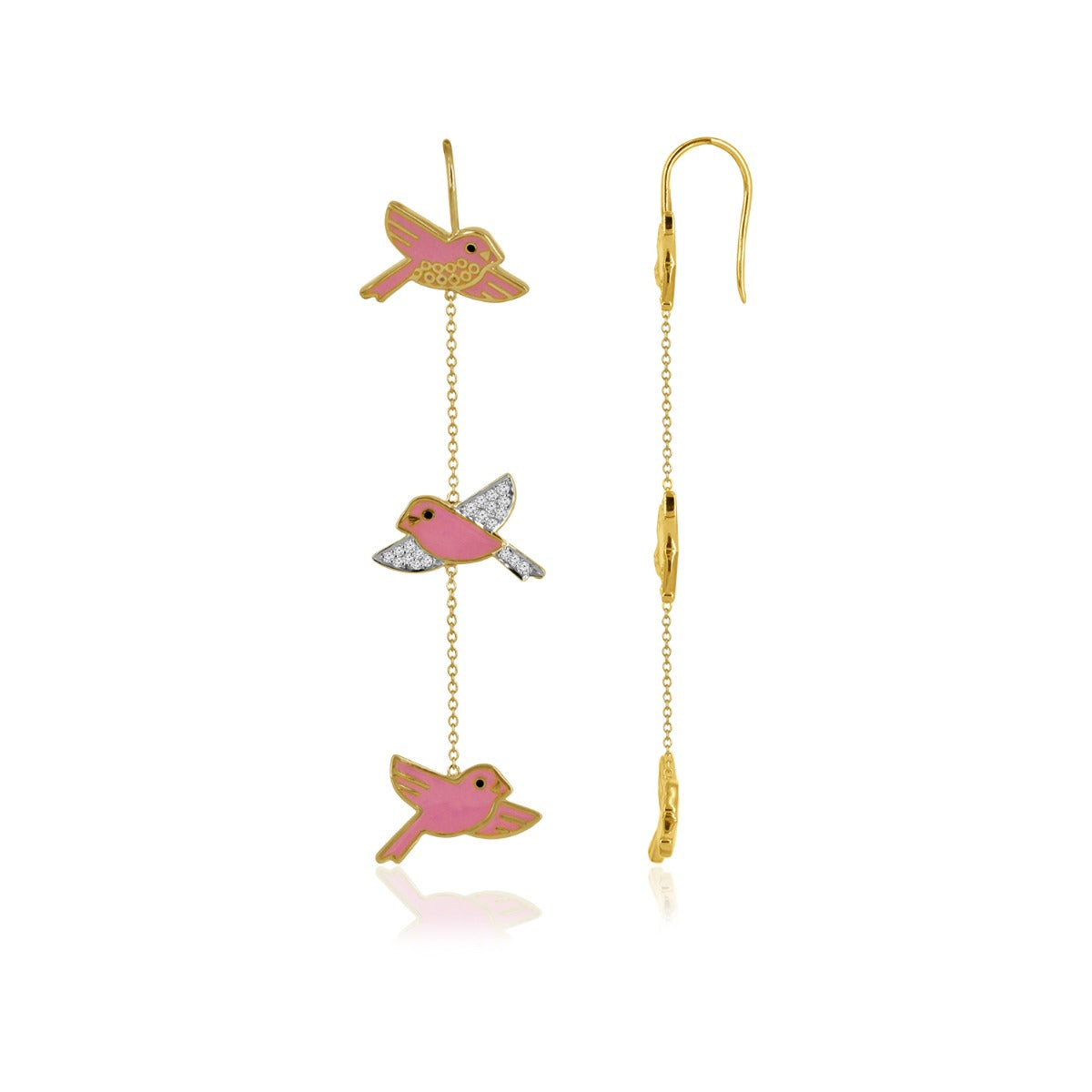 Flying Love Birds Diamond Earrings