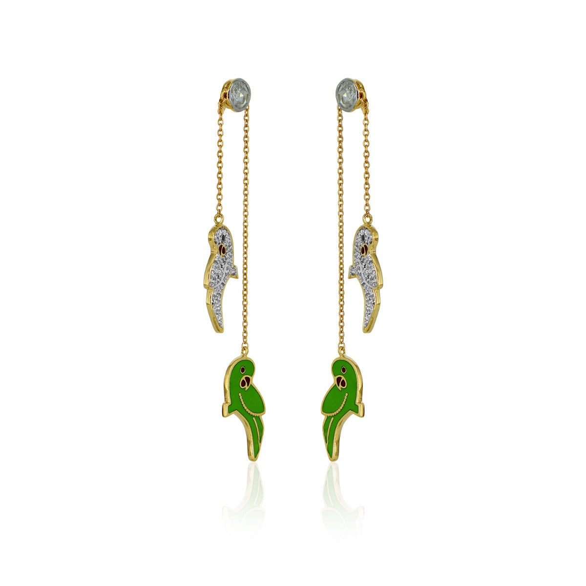 Parrot Party Diamond Earrings