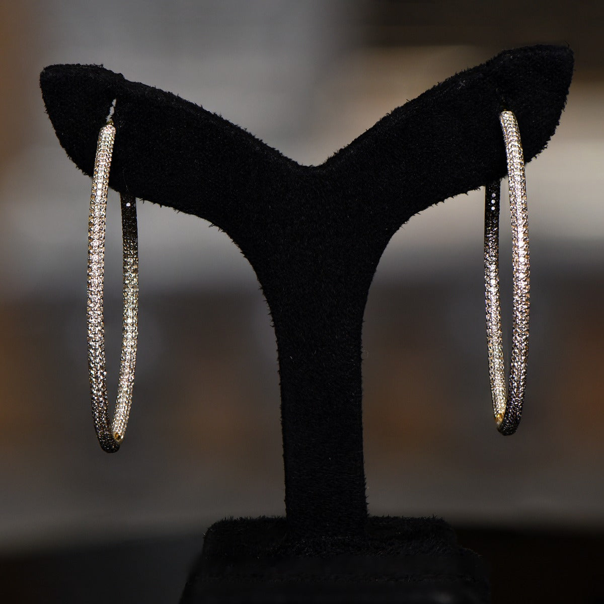 Banded Diamond Stiff Earrings