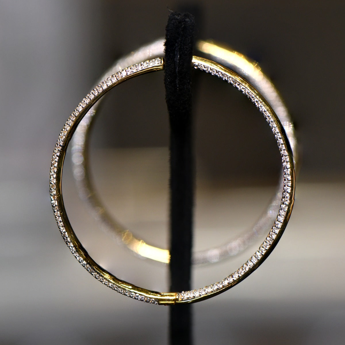 Banded Diamond Stiff Earrings