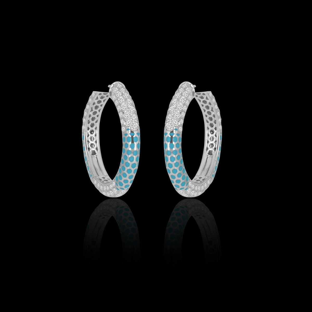 Classy Blue Diamond Earrings