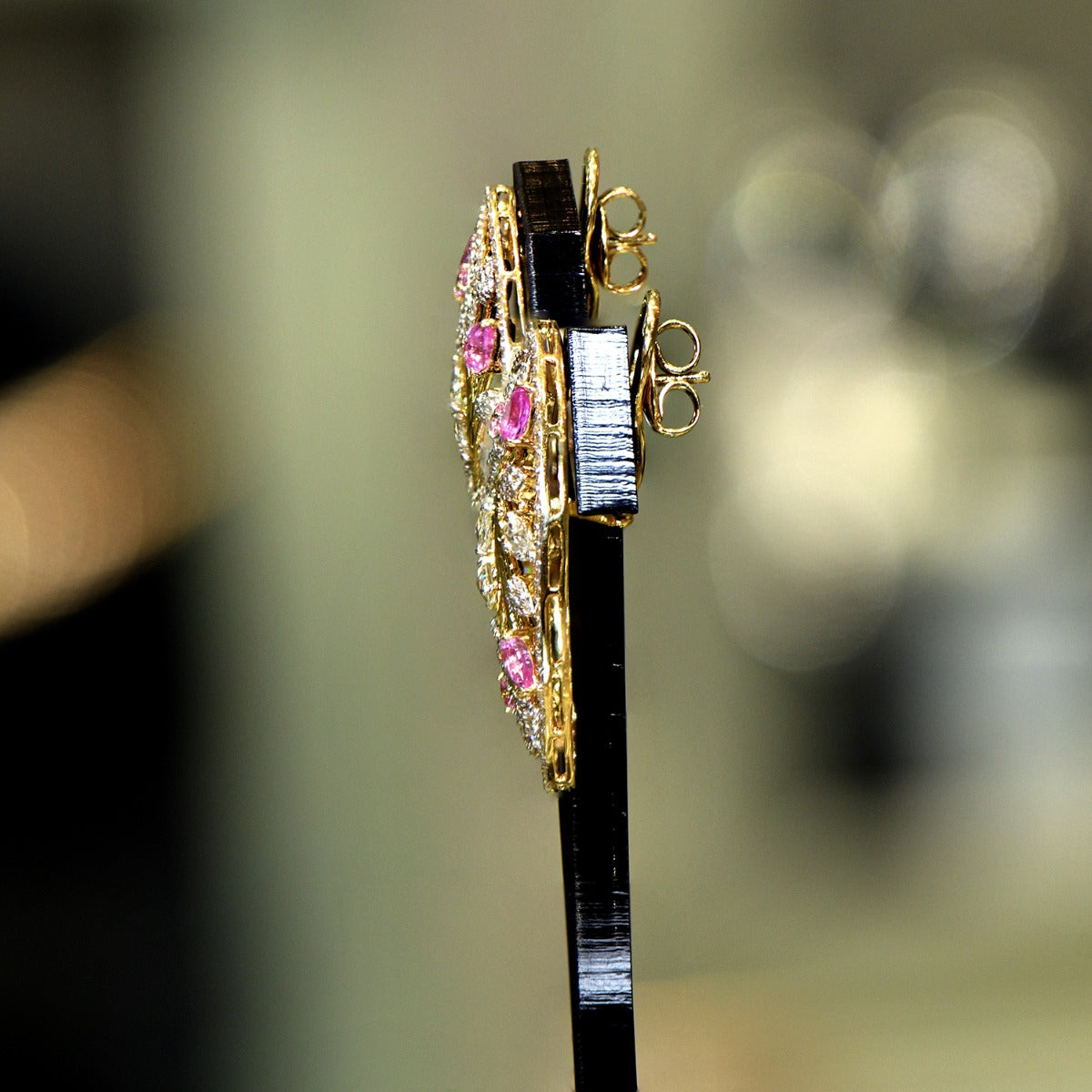Pink Flossed Diamond Earrings