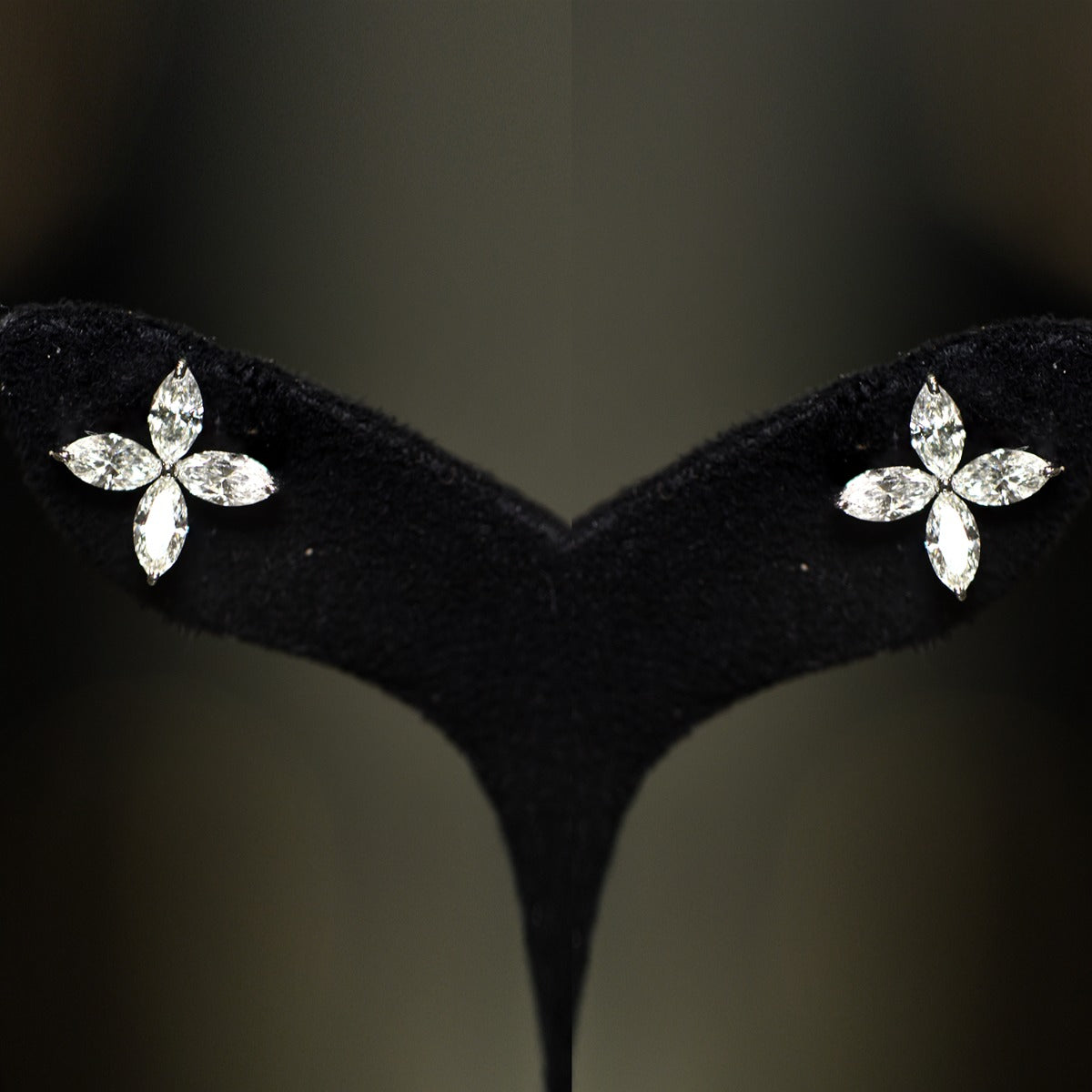 Twinkly Four Petal Diamond Earrings