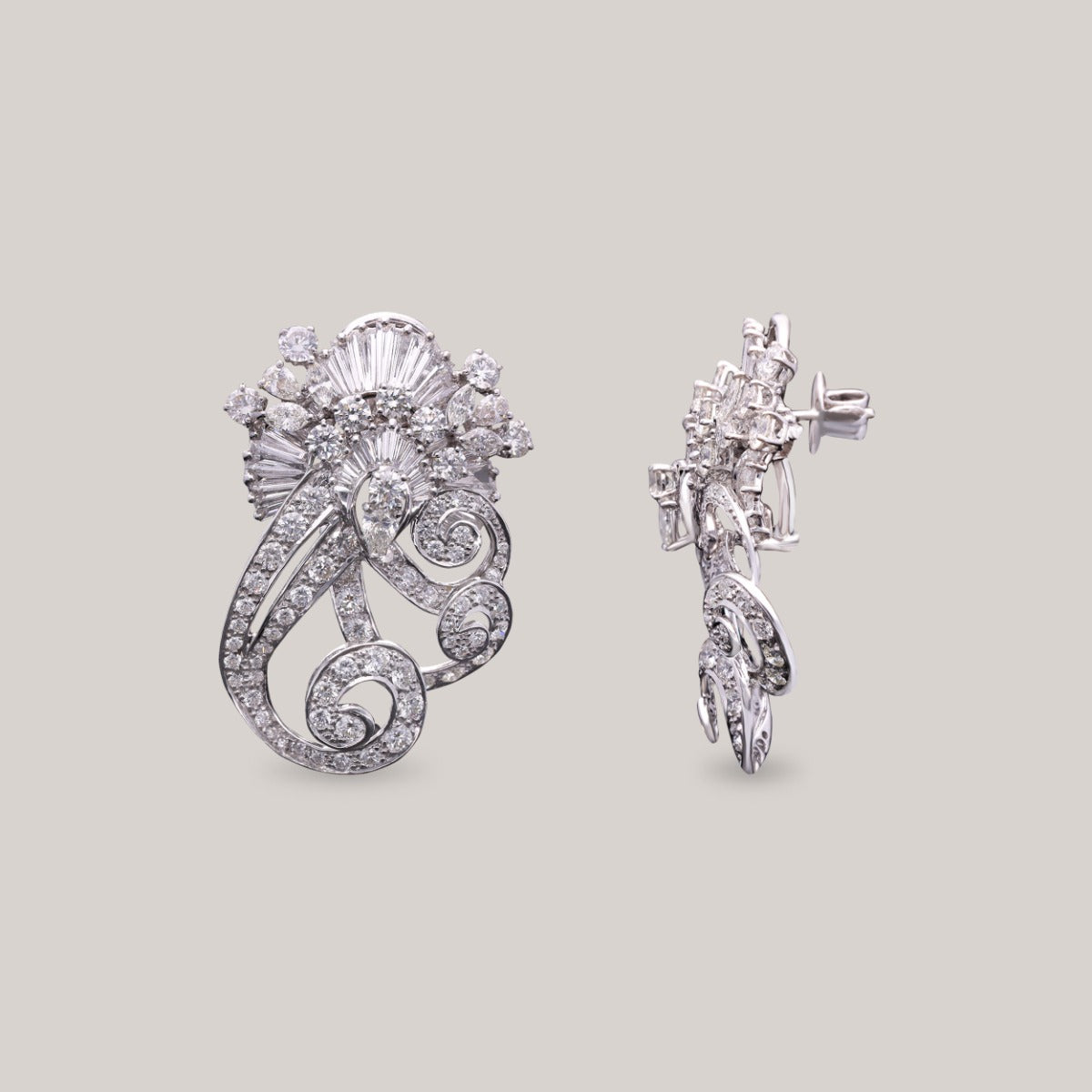Mushroom Top Diamond Earrings