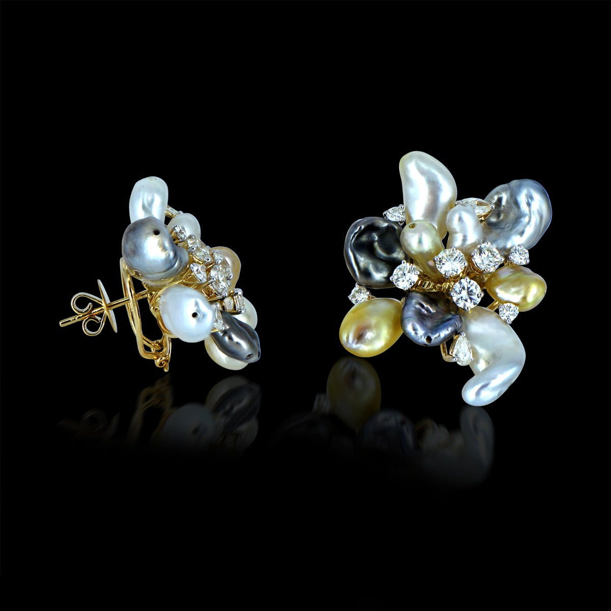 Amoeba Diamond Earrings