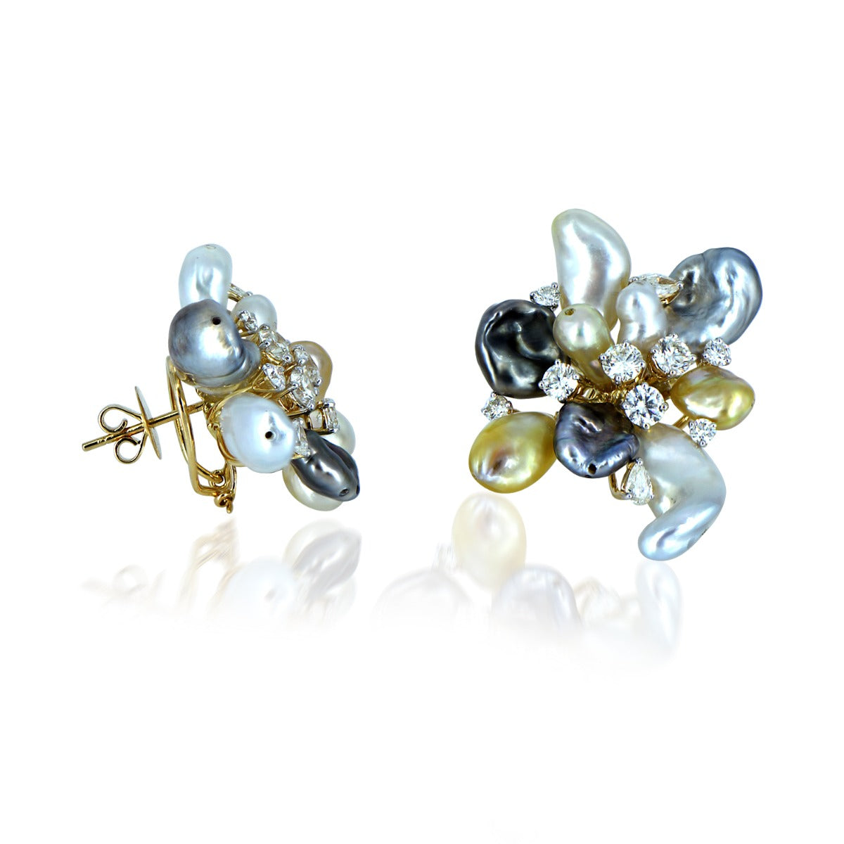 Amoeba Diamond Earrings