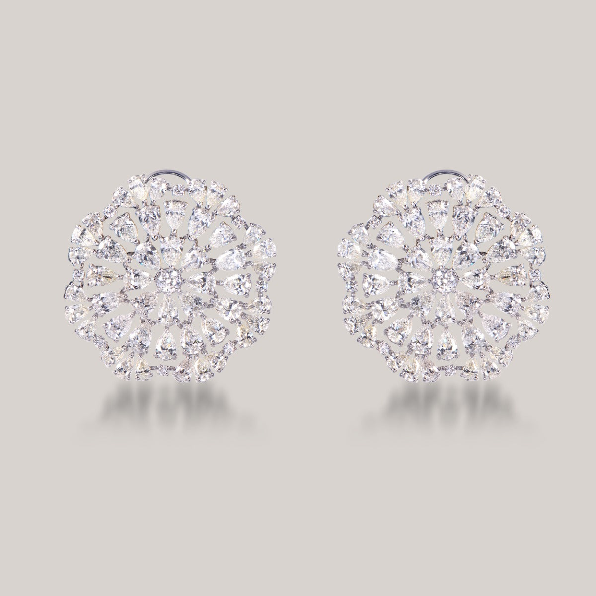 Bushy Floral Diamond Earrings