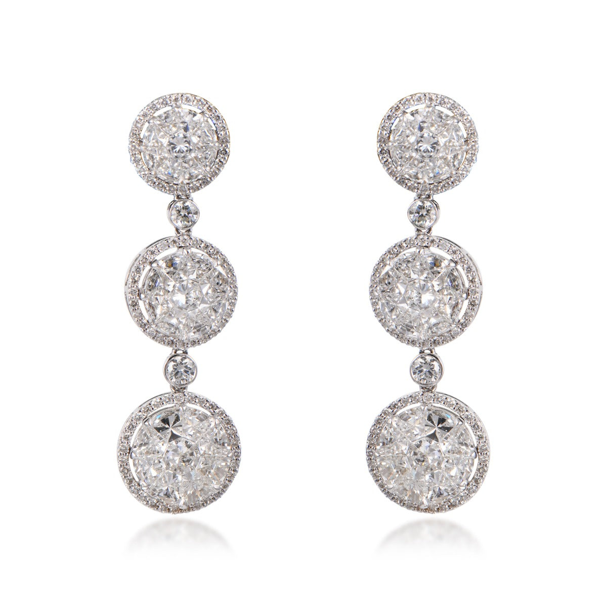 Smashing Three Ring Diamond Earrings